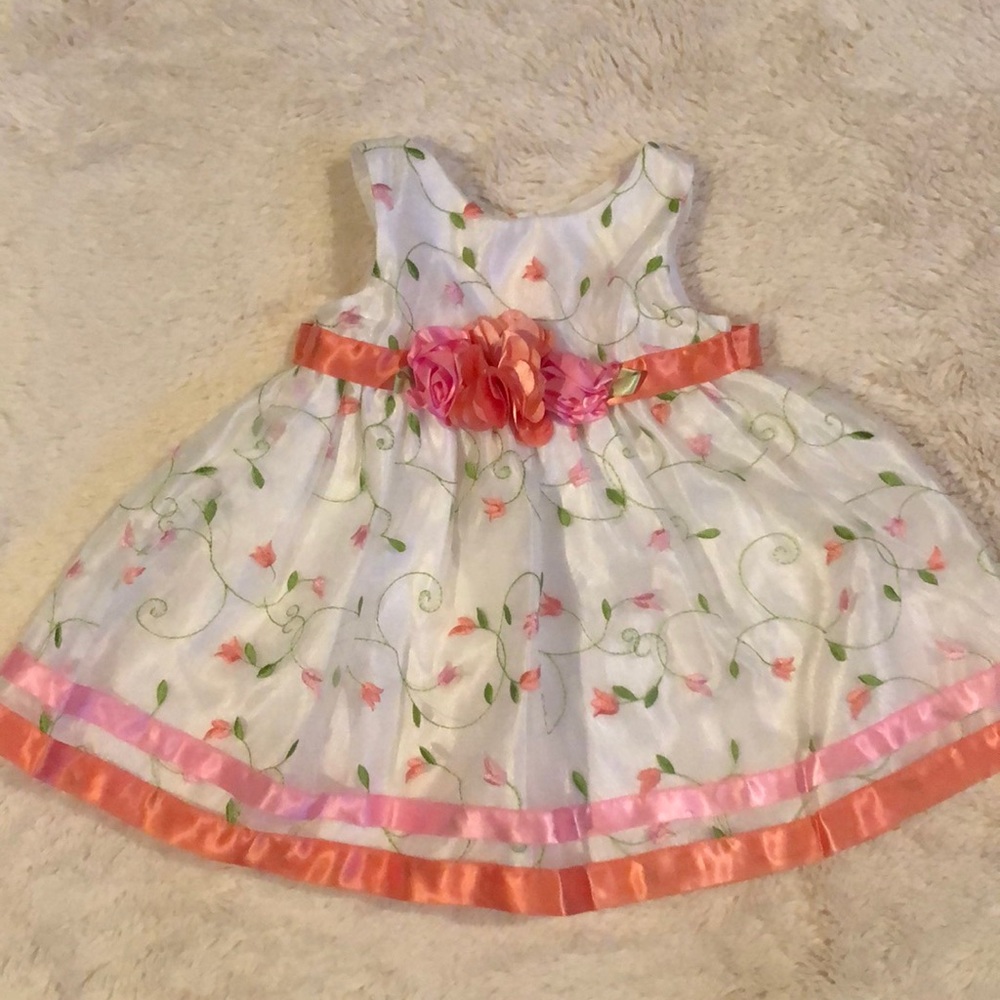 flower dress pink & peach perfect for Easter